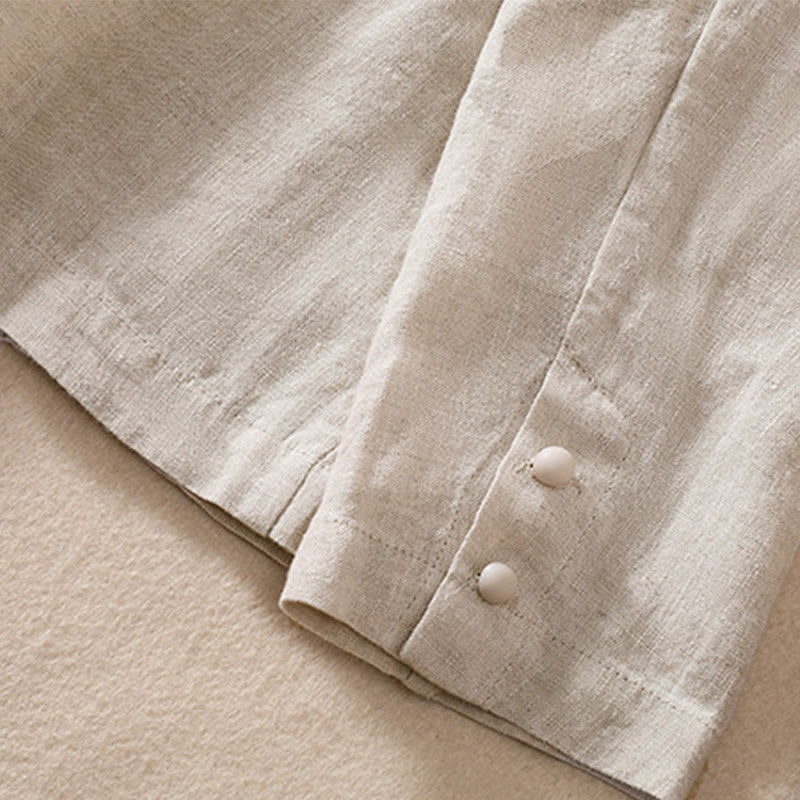 Buddha Stonesレディース コットンリネン スタンドカラー 長袖ジャケット ポケット付き - image 11