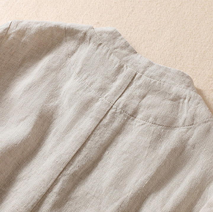 Buddha Stonesレディース コットンリネン スタンドカラー 長袖ジャケット ポケット付き - image 4