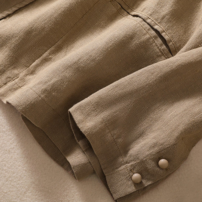 Buddha Stonesレディース コットンリネン スタンドカラー 長袖ジャケット ポケット付き - image 29