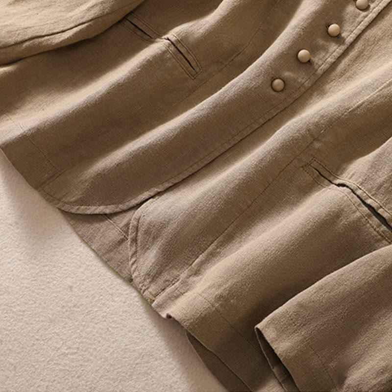 Buddha Stonesレディース コットンリネン スタンドカラー 長袖ジャケット ポケット付き - image 26