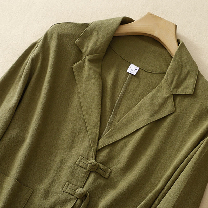 Buddha Stonesレディース コットンリネン フロッグボタン 長袖ジャケット ポケット付き - image 6