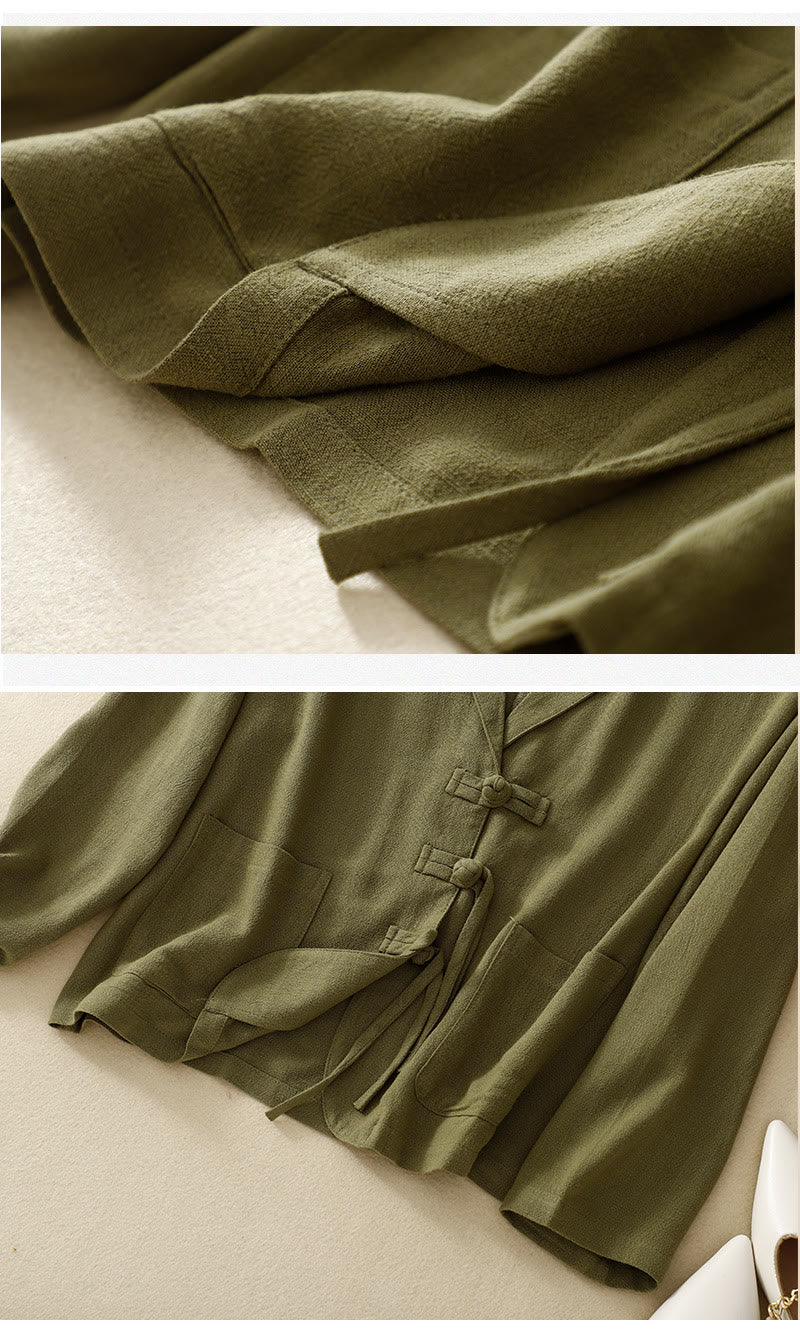 Buddha Stonesレディース コットンリネン フロッグボタン 長袖ジャケット ポケット付き - image 11