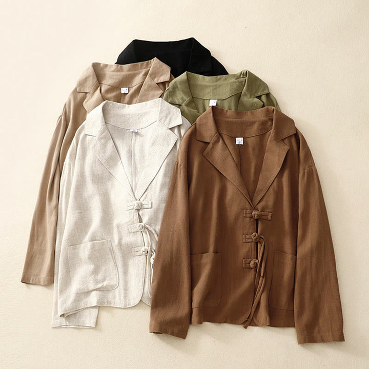 Buddha Stonesレディース コットンリネン フロッグボタン 長袖ジャケット ポケット付き - image 32