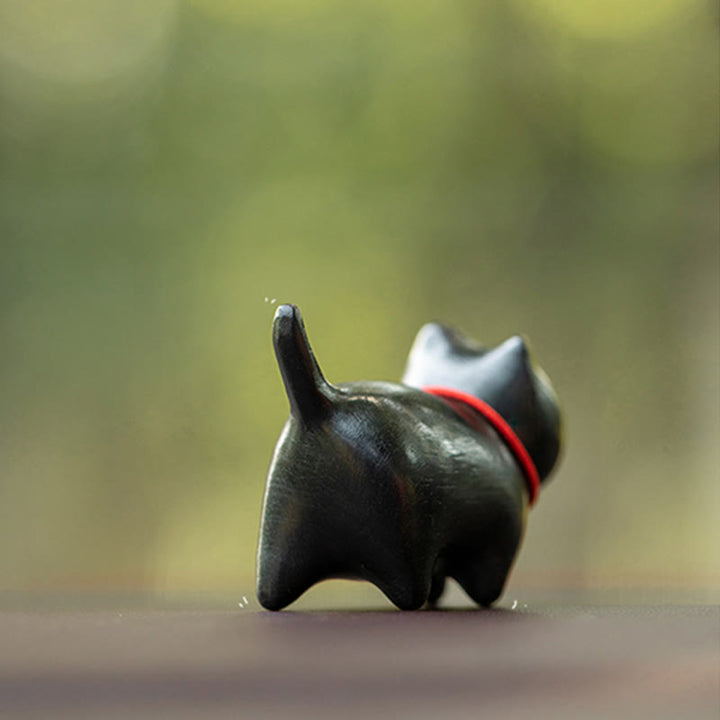 Buddha Stones緑白檀小葉紫檀かわいい猫の動物 心を落ち着かせる平和の装飾 - image 12