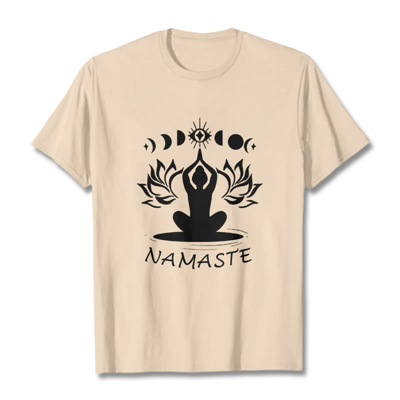 Buddha Stonesカジュアル 瞑想図 蓮月目柄 Tシャツ - ビスク - 2XL - image 10