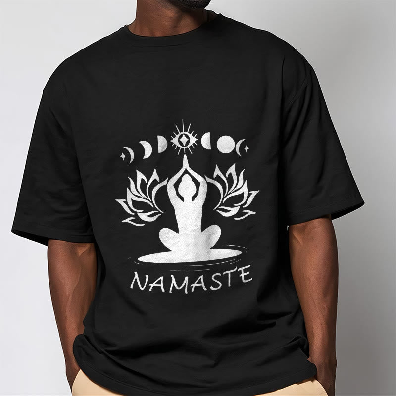 Buddha Stonesカジュアル 瞑想図 蓮月目柄 Tシャツ - image 4