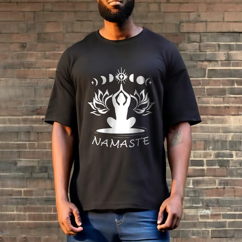 Buddha Stonesカジュアル 瞑想図 蓮月目柄 Tシャツ - image 5