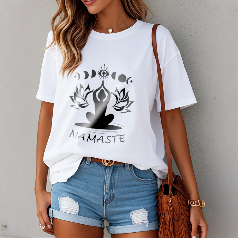 Buddha Stonesカジュアル 瞑想図 蓮月目柄 Tシャツ - image 9