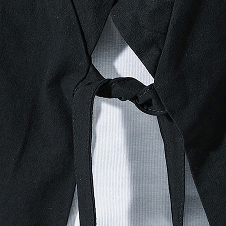 Buddha Stones唐装オープンフロントジャケットコットンリネンメンズ七分袖着物 - image 14