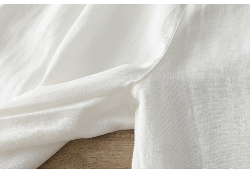 Buddha Stonesカジュアル レトロ 無地 レディース コットン ワイドレッグパンツ ポケット ジッパー付き - image 12