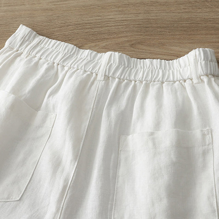 Buddha Stonesカジュアル レトロ 無地 レディース コットン ワイドレッグパンツ ポケット ジッパー付き - image 9