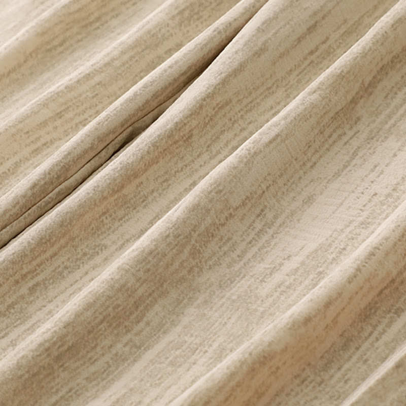 Buddha Stonesカジュアル サマー レースアップ テクスチャデザイン レディース コットン ワイドレッグパンツ ポケット付き - image 3