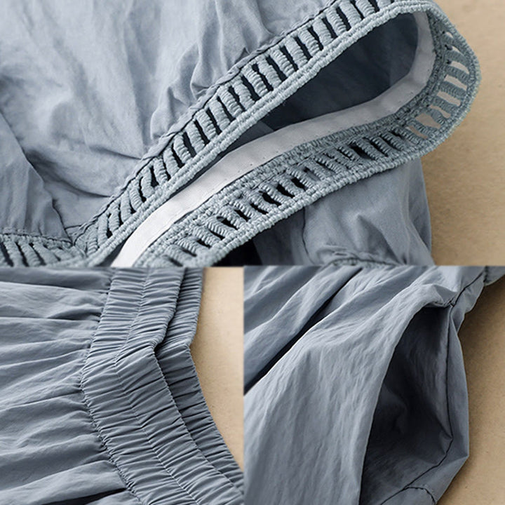 Buddha Stonesカジュアルヘムホローデザイン レディース コットン 7-8丈 ワイドレッグパンツ ポケット付き - image 7