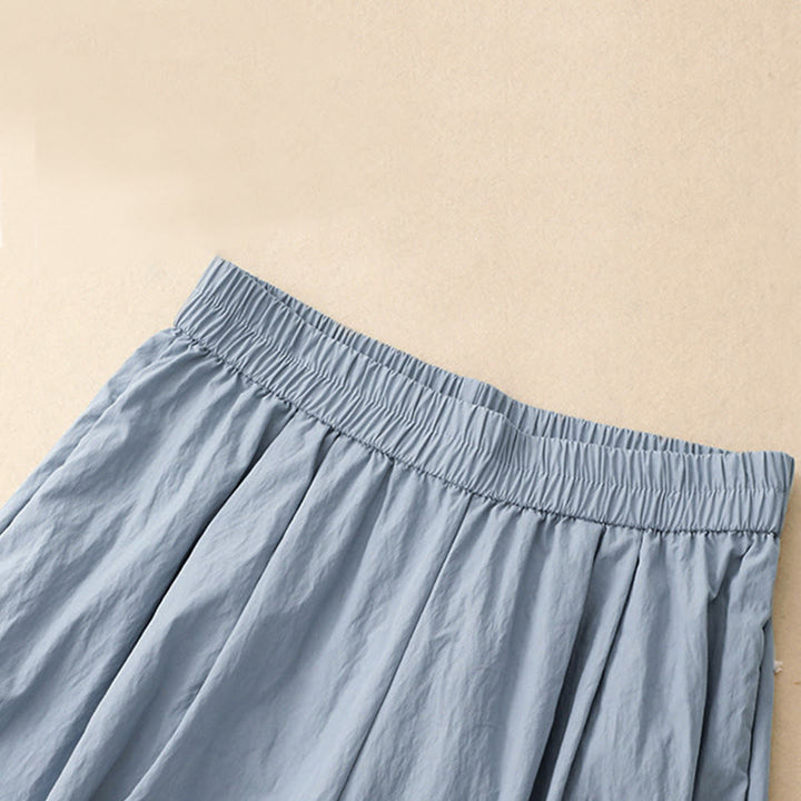 Buddha Stonesカジュアルヘムホローデザイン レディース コットン 7-8丈 ワイドレッグパンツ ポケット付き - image 2