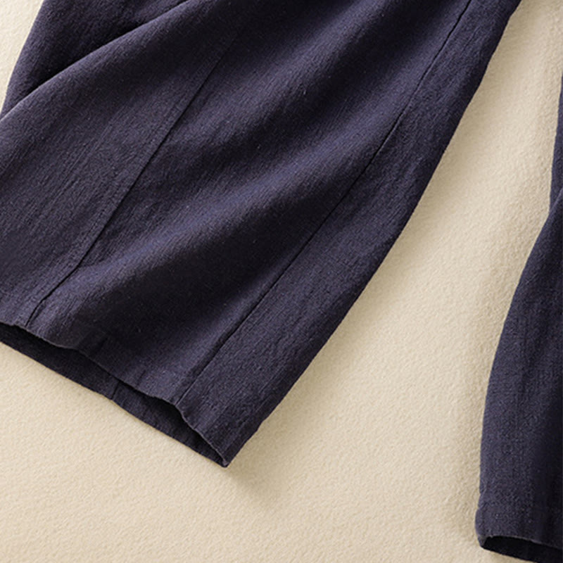 Buddha Stones無地 シンプルデザイン ハイウエスト レディース コットンリネン ハーレムパンツ ポケット付き - image 24