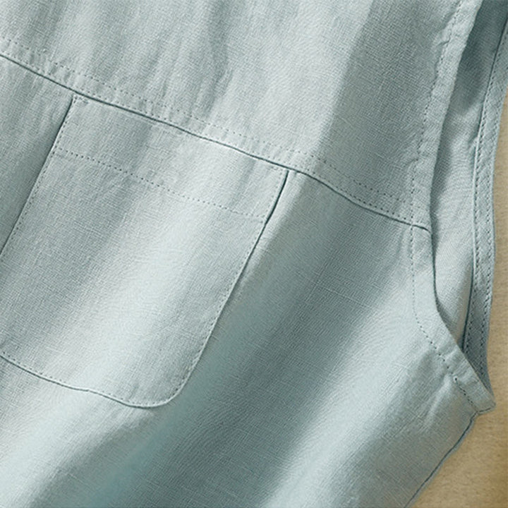 Buddha Stonesシンプル クルーネック ボタンデザイン レディース コットン ノースリーブ ベスト - image 14