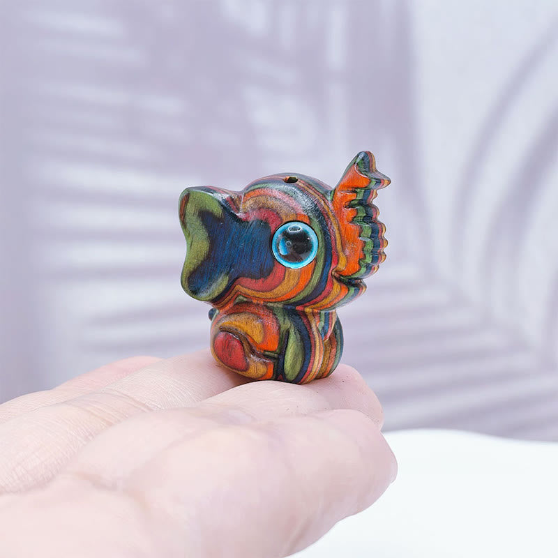 Buddha Stones ミニレインボーユーカリ象彫刻力を象徴する装飾品2個セット - image 8