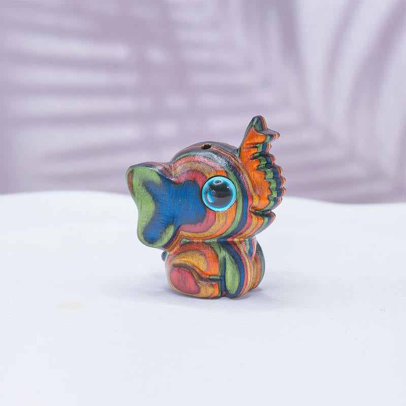 Buddha Stones ミニレインボーユーカリ象彫刻力を象徴する装飾品2個セット - image 4