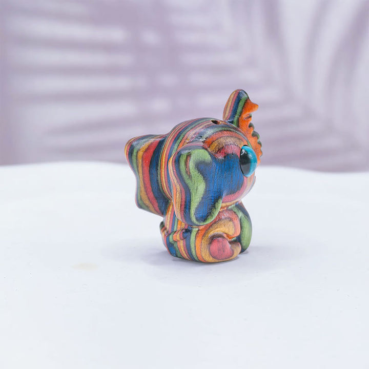 Buddha Stones ミニレインボーユーカリ象彫刻力を象徴する装飾品2個セット - image 6