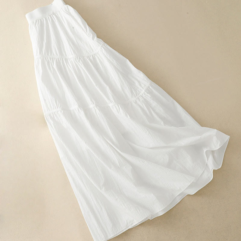 Buddha Stonesのシンプルなライン、伸縮性のあるウエスト、ポケット付きレディーススカート - image 2