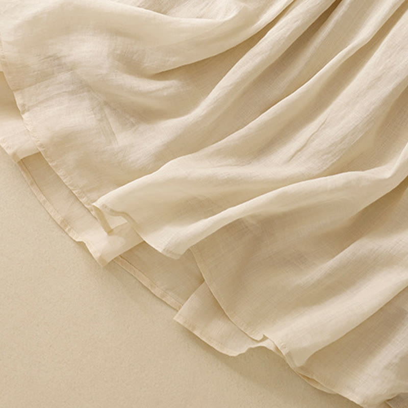 Buddha Stones夏 無地 伸縮性ウエスト ドローストリング レディース スカート - image 26