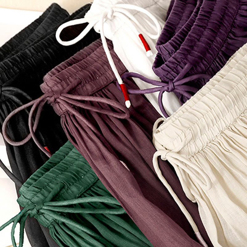 Buddha Stones夏 無地 伸縮性ウエスト ドローストリング レディース スカート - image 29