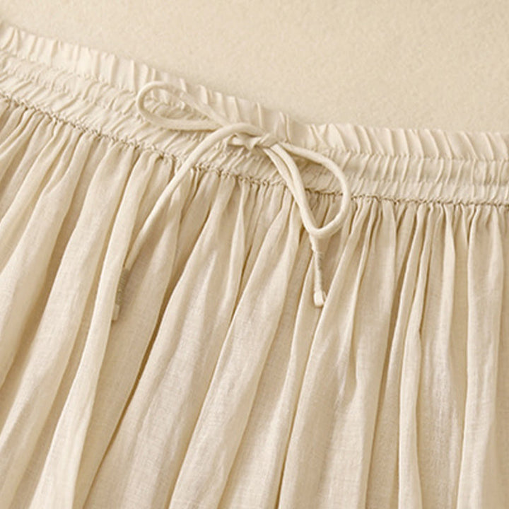 Buddha Stones夏 無地 伸縮性ウエスト ドローストリング レディース スカート - image 22