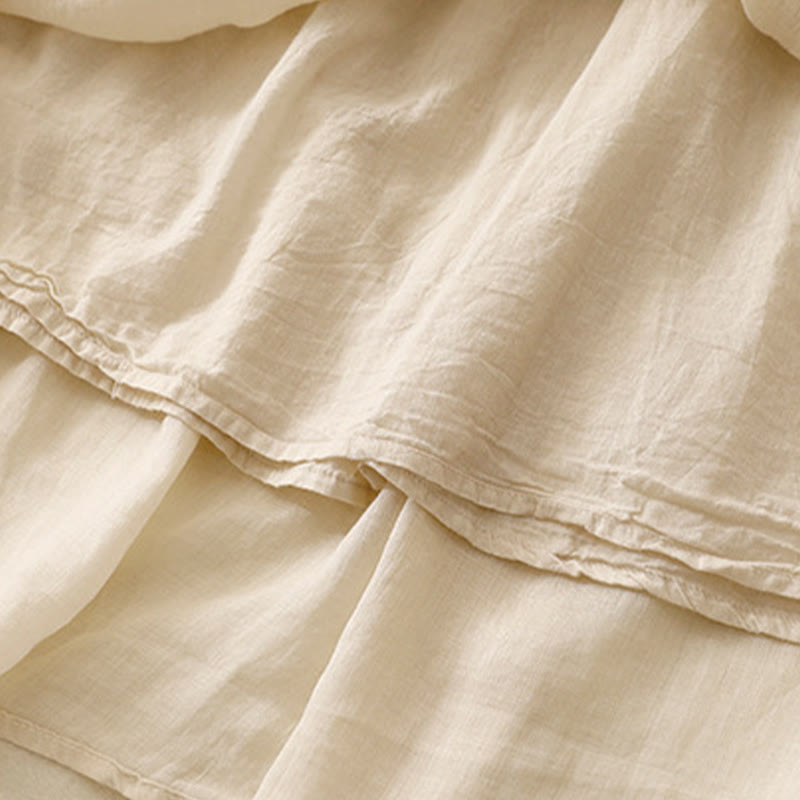 Buddha Stones夏 無地 伸縮性ウエスト ドローストリング レディース スカート - image 24