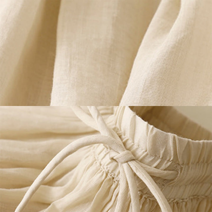 Buddha Stones夏 無地 伸縮性ウエスト ドローストリング レディース スカート - image 27