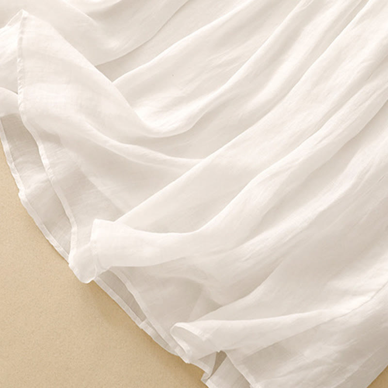 Buddha Stones夏 無地 伸縮性ウエスト ドローストリング レディース スカート - image 4