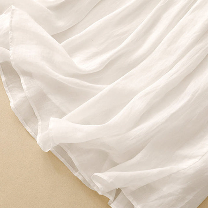 Buddha Stones夏 無地 伸縮性ウエスト ドローストリング レディース スカート - image 4