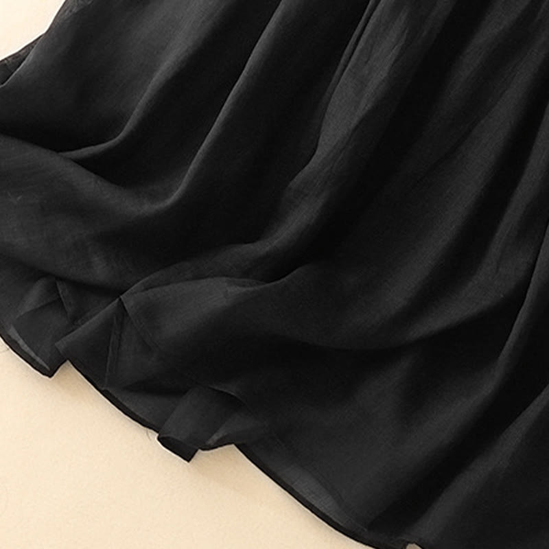 Buddha Stones夏 無地 伸縮性ウエスト ドローストリング レディース スカート - image 15