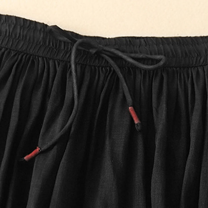 Buddha Stones夏 無地 伸縮性ウエスト ドローストリング レディース スカート - image 13