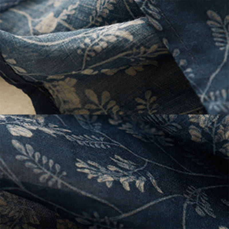 Buddha Stones花柄 Aライン ゴムウエスト コットンリネン レディース スカート ポケット付き - image 16