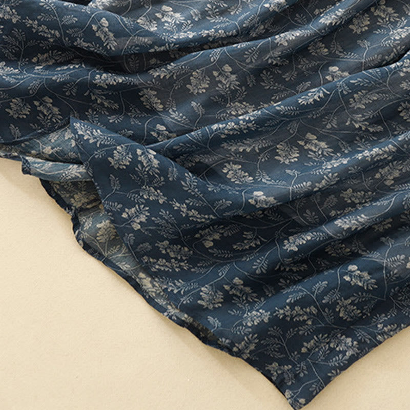 Buddha Stones花柄 Aライン ゴムウエスト コットンリネン レディース スカート ポケット付き - image 15