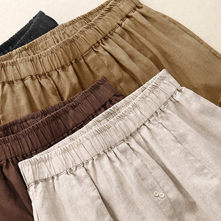 Buddha StonesAライン ボタン スリットデザイン 伸縮性ウエスト コットン レディース スカート ポケット付き - image 18