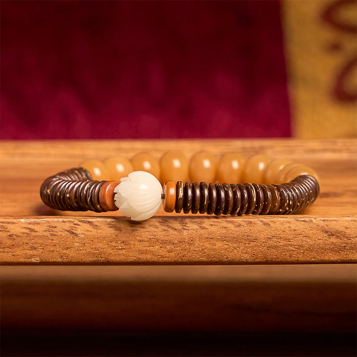 Buddha Stonesチベット菩提樹シードビーズ ココナッツシェル ウィズダムブレスレット