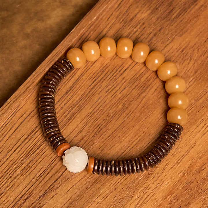 Buddha Stonesチベット菩提樹シードビーズ ココナッツシェル ウィズダムブレスレット