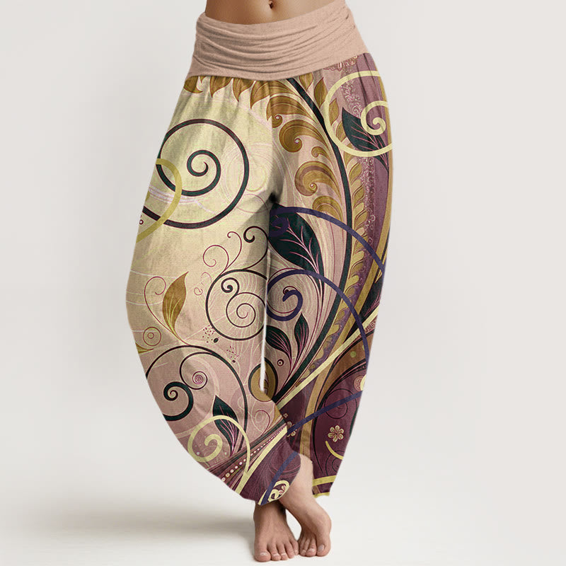 Buddha Stonesコットン カジュアル バイニング 花柄 レディース ハーレムパンツ - バーリーウッド - US22、 UK/AU26、 EU54 (6XL) - image 7