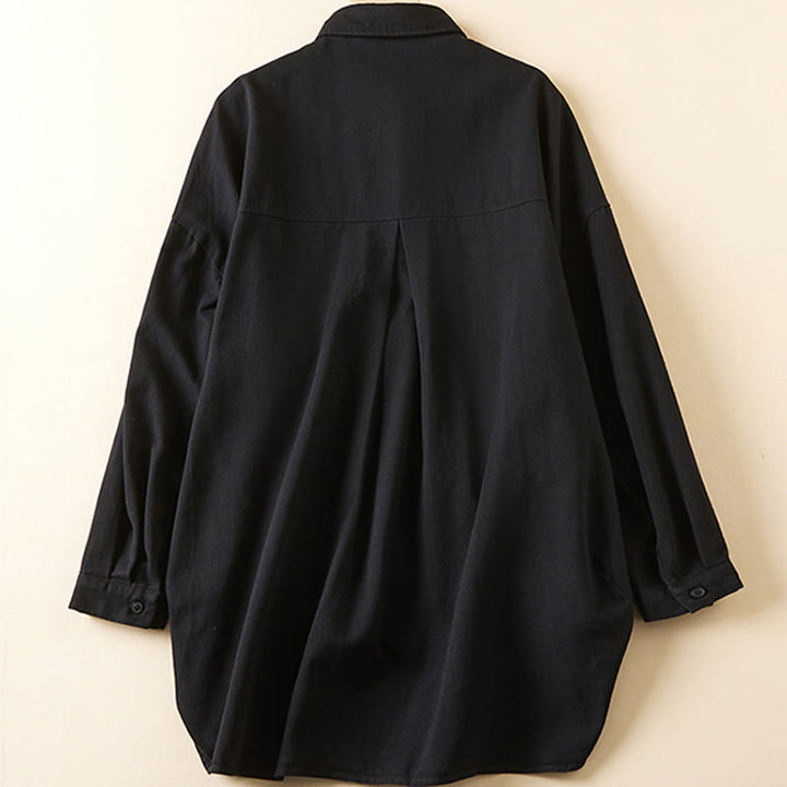 Buddha Stones秋 不規則なデザイン 長袖 レディース コットンリネン ラペルジャケット ポケット付き - image 10