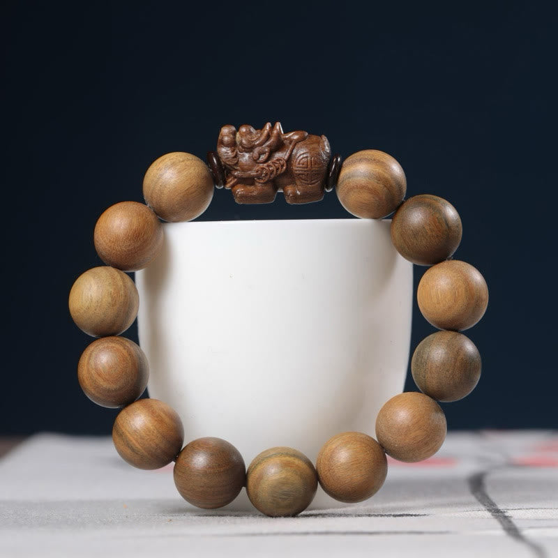 Buddha Stones緑白檀PiXiu開運財運ブレスレット - グリーンサンダルウッド（手首周り：18～21cm） - image 1