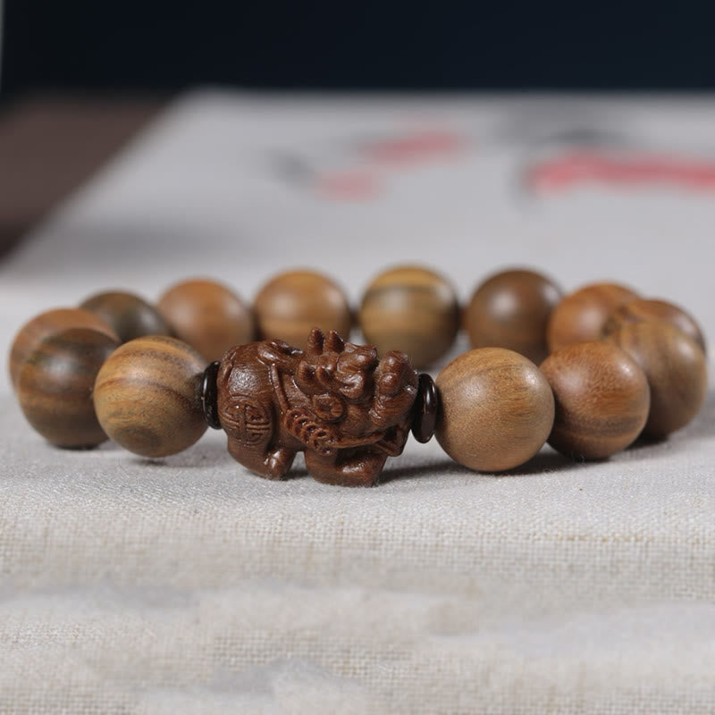 Buddha Stones緑白檀PiXiu開運財運ブレスレット - image 4