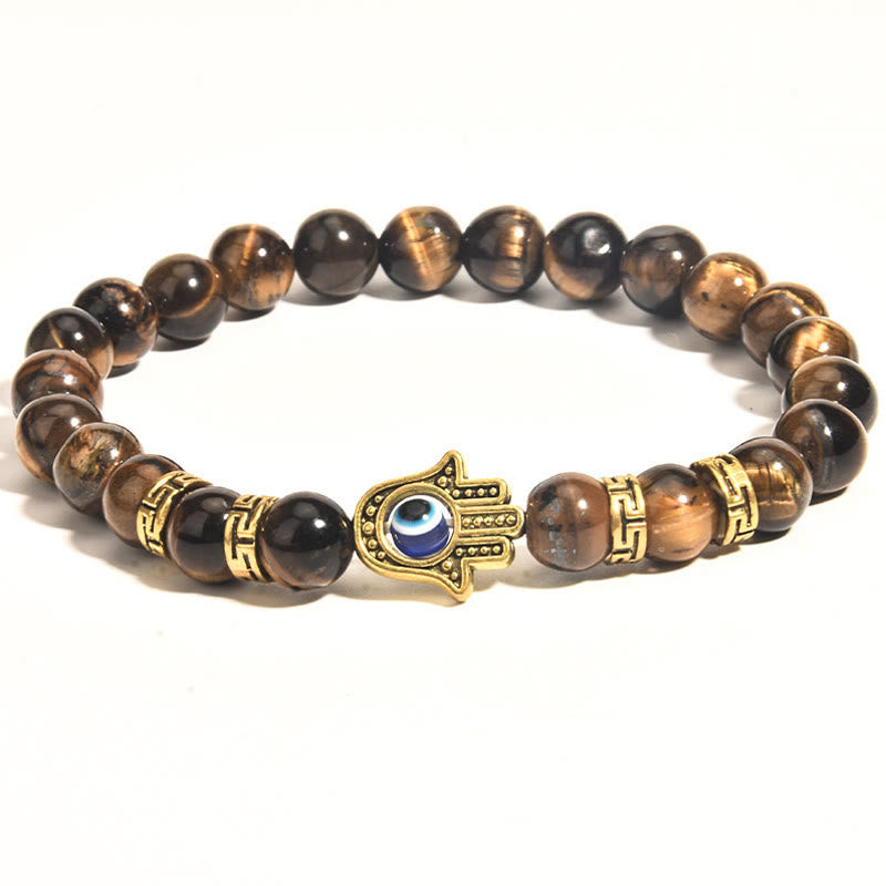 Buddha Stonesタイガーアイビーズ邪眼勇気ブレスレット - タイガーアイ（手首周り：17～19cm） - image 1