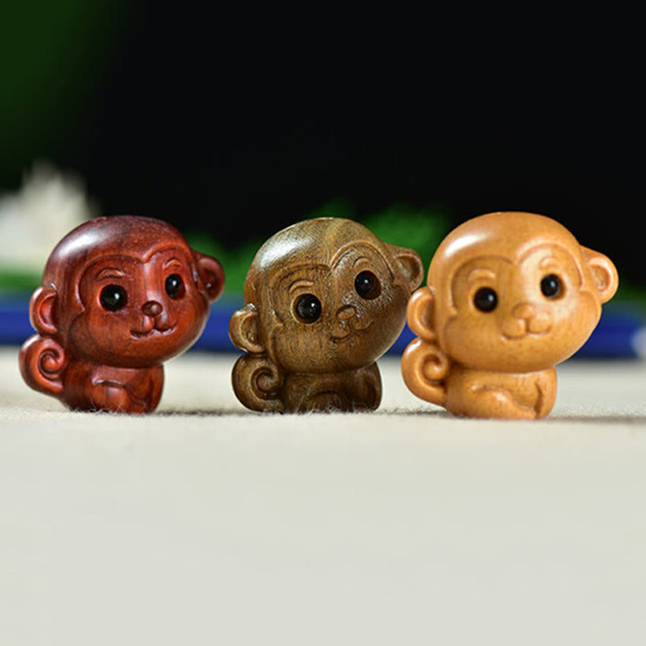 Buddha Stones緑白檀小葉紫檀かわいい猿 動物 平和 装飾 - image 13