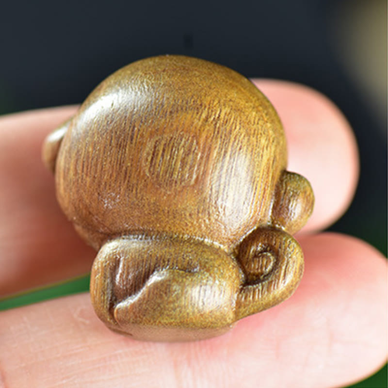 Buddha Stones緑白檀小葉紫檀かわいい猿 動物 平和 装飾 - image 5