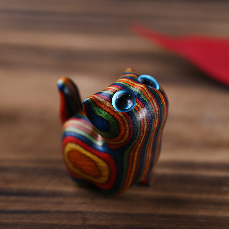 Buddha Stonesレインボーユーカリ かわいい猫動物 落ち着いた装飾 - ブルーアイ（33*21*32mm） - image 1