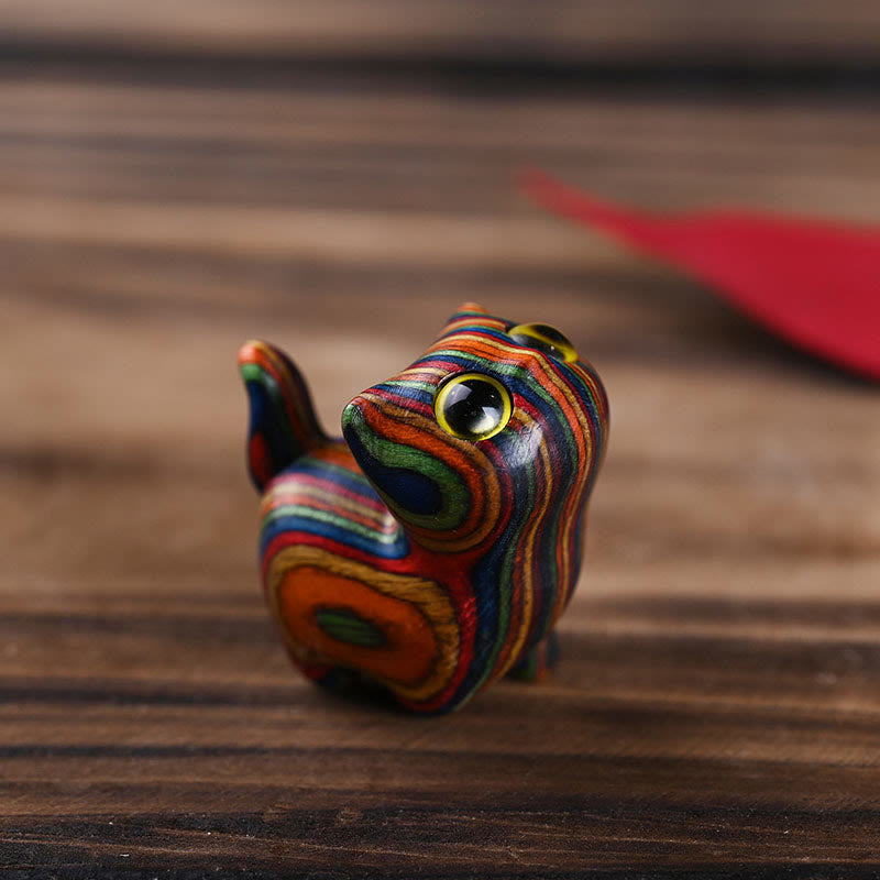 Buddha Stonesレインボーユーカリ かわいい猫動物 落ち着いた装飾 - イエローアイ（33*21*32mm） - image 5