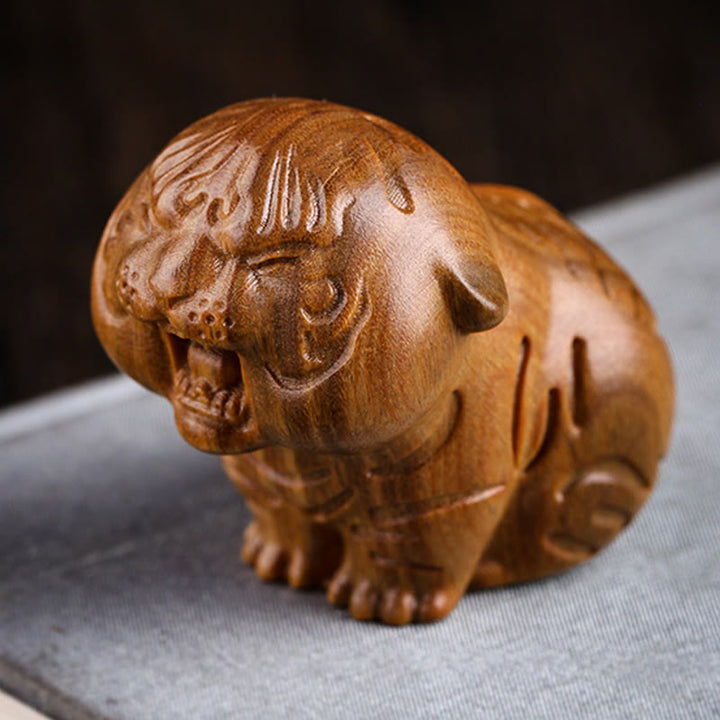 Buddha Stones緑白檀 かわいい虎の動物 ポジティブな装飾 - image 8