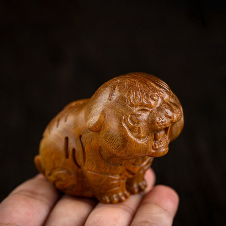 Buddha Stones緑白檀 かわいい虎の動物 ポジティブな装飾 - image 5