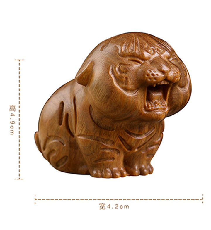 Buddha Stones緑白檀 かわいい虎の動物 ポジティブな装飾 - image 13